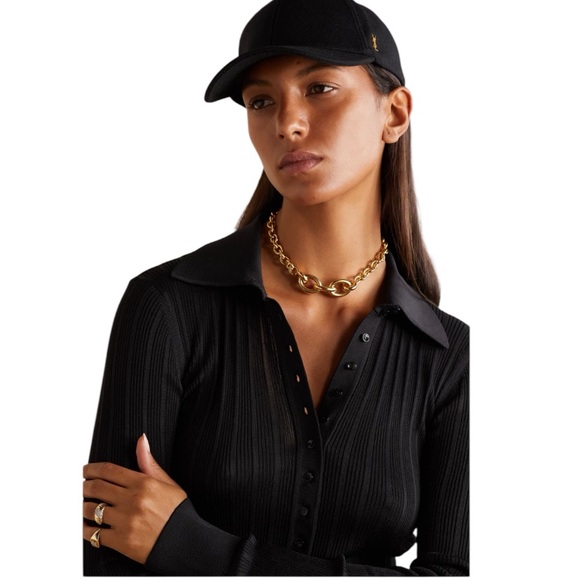 SAINT LAURENT Embellished Wool-Blend Felt Baseball Cap EUC W/ COA - Picture 2 of 16